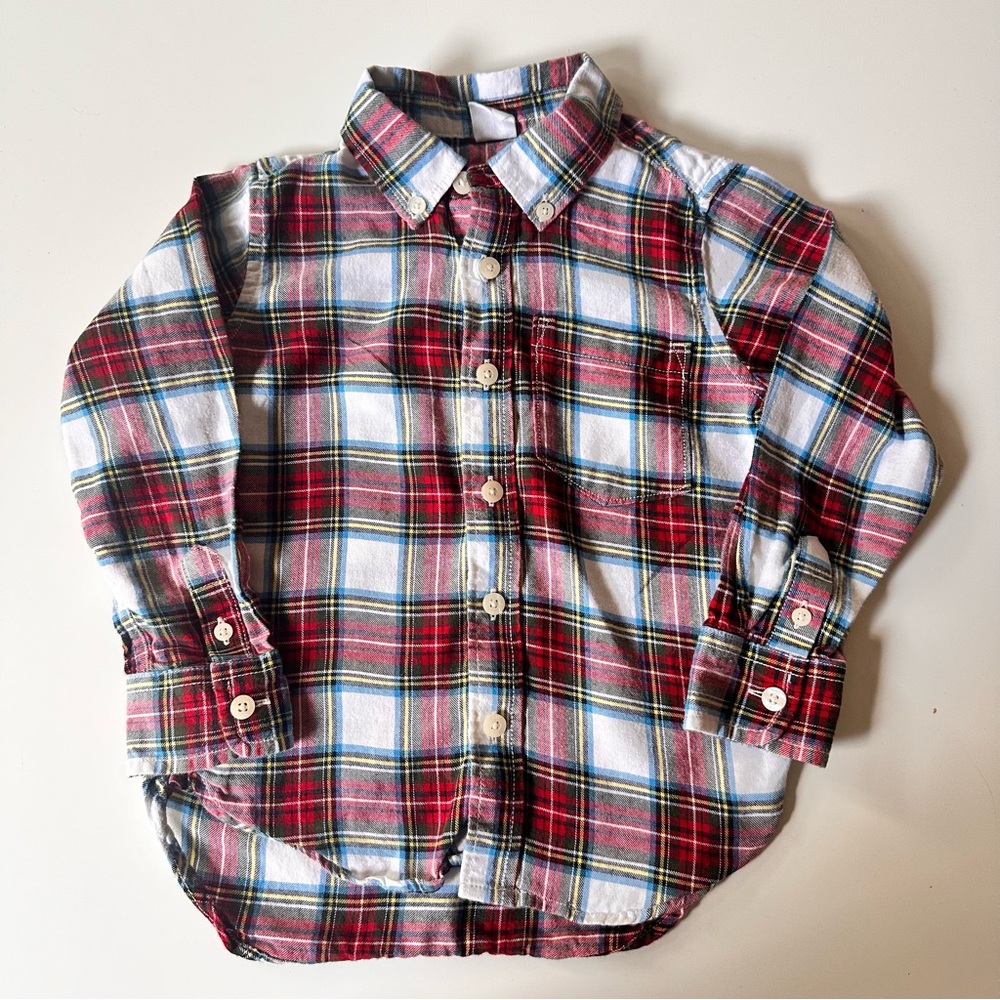 Gap Kids Christmas Tartan Plaid Button Down